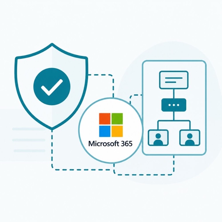 Illustration: Microsoft 365, Datenschutz und Netzwerk