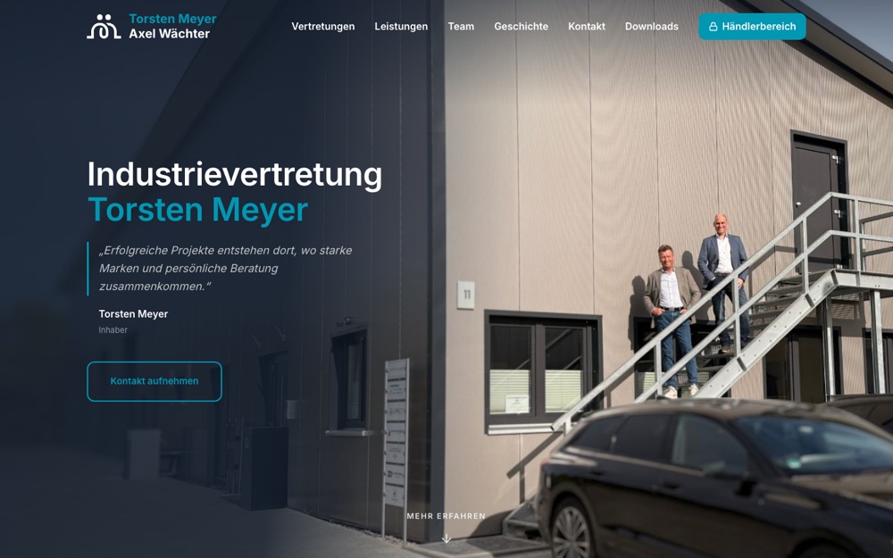 Website der Industrievertretung IV Meyer