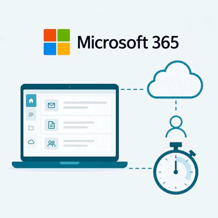 Illustration: Microsoft 365 und digitale Zeiterfassung