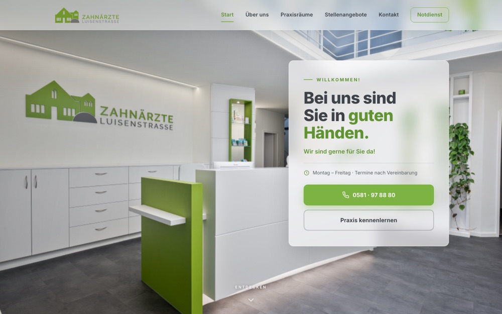 Website der Zahnärzte Luisenstraße